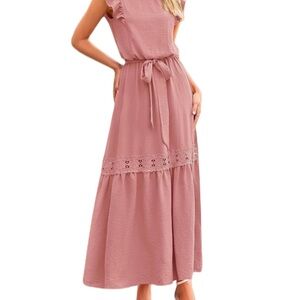 NWT Pretty Garden Women’s 2 Tiered Laced Maxi Dress Plus Size
